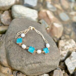 Blue Druzy Bracelet