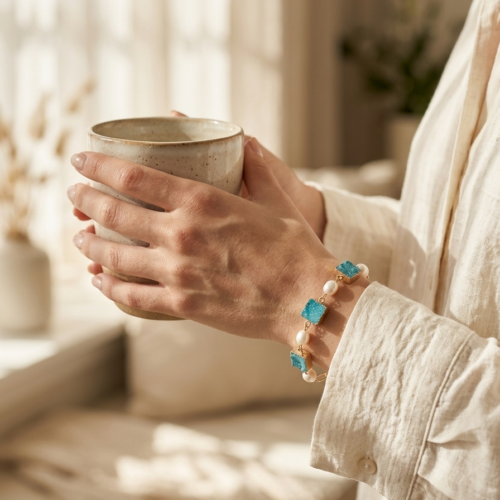 Blue Druzy Bracelet