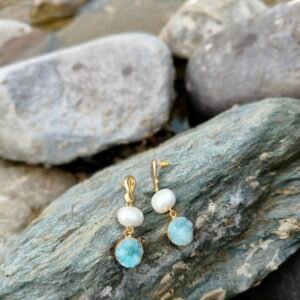Aqua Pearl Earrings