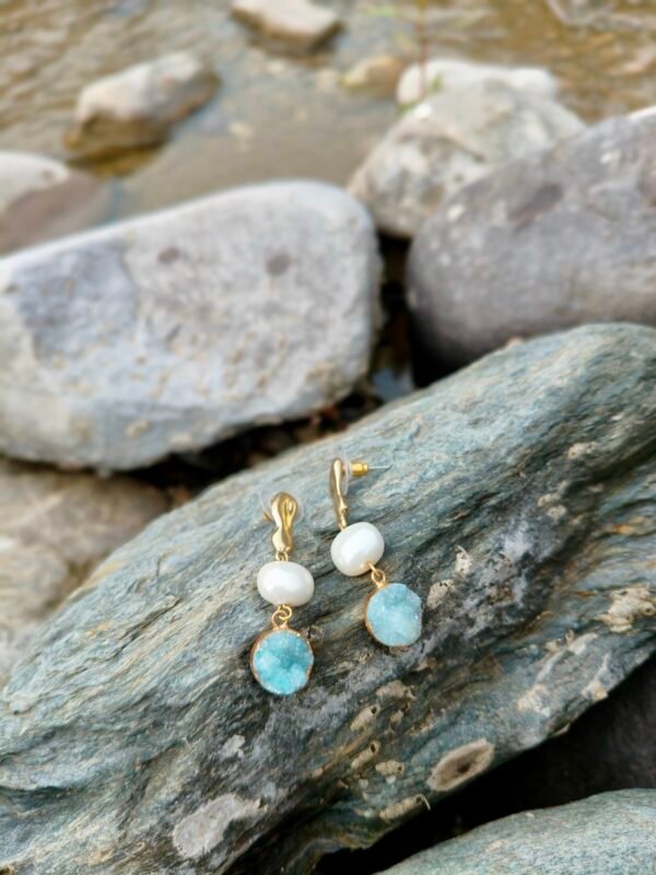 Aqua Pearl Earrings