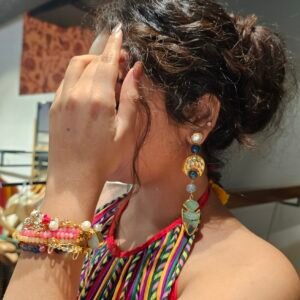 Elegant Morni Dangler earrings with intricate design, perfect for traditional and festive occasions.