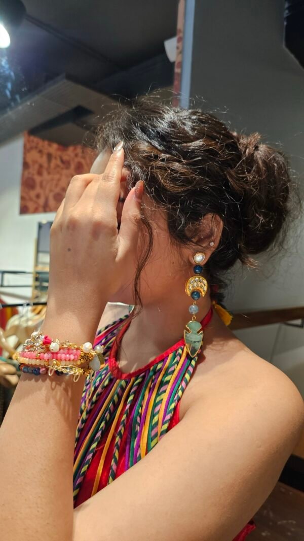 Elegant Morni Dangler earrings with intricate design, perfect for traditional and festive occasions.