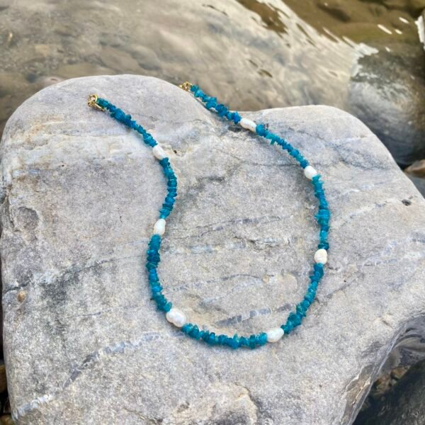 Blue Mystic Choker Necklace, perfect for stylish women and girls, featuring vibrant blue stones and.