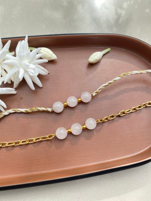 Rose Quartz Bhai Rakhi - Image 2