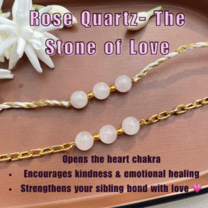 Rose Quartz Rakhi Pair